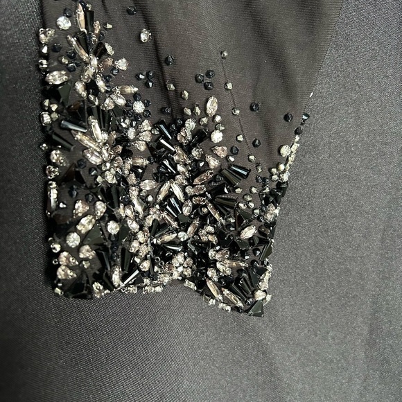 MAC DUGGAL 55712 NWT Beaded Cuff Long Sleeve Wrap Over Trumpet Gown - Picture 6 of 8